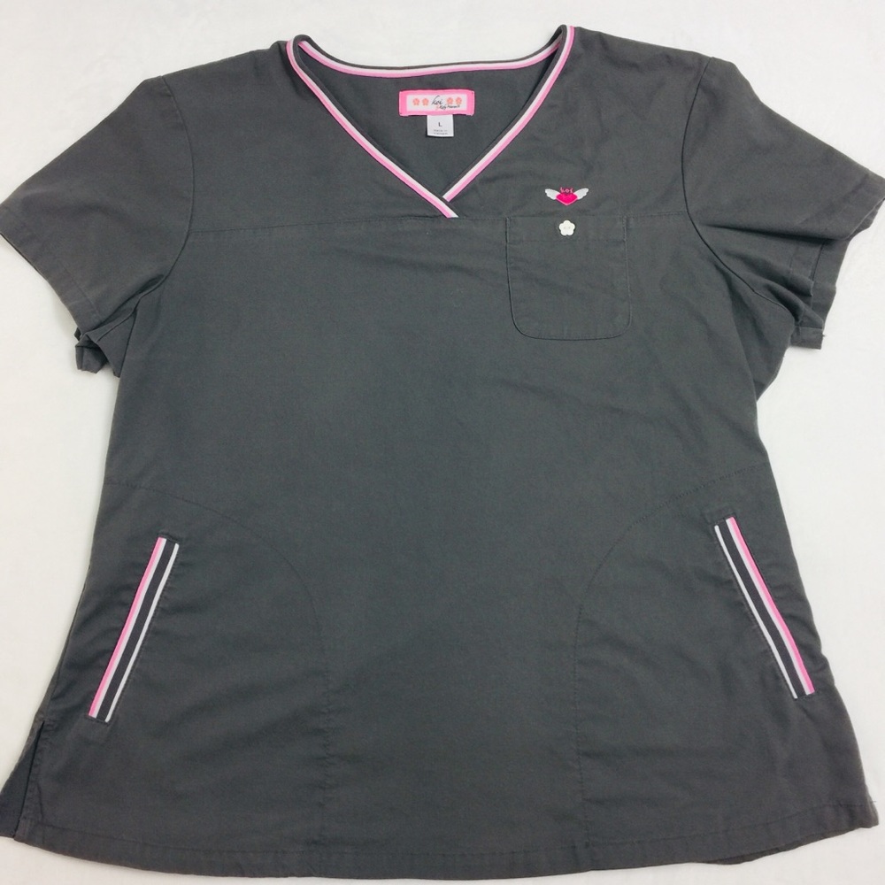 Koi Gray Scrubs Size:L